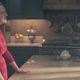 June (Elisabeth Moss) and Fred (Joseph Fiennes) have a chat over tea in the kitchen.